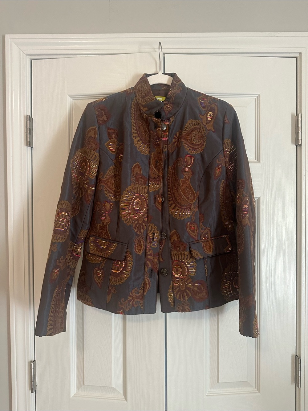 NWT acron Paisley-Embroidered Jacket - Brown